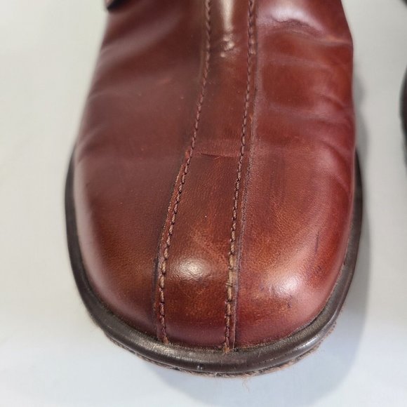 Clarks 71495 Mules Shoes Brown Leather Womans Slip-ons Studded Size 8 M clogs - Picture 4 of 11